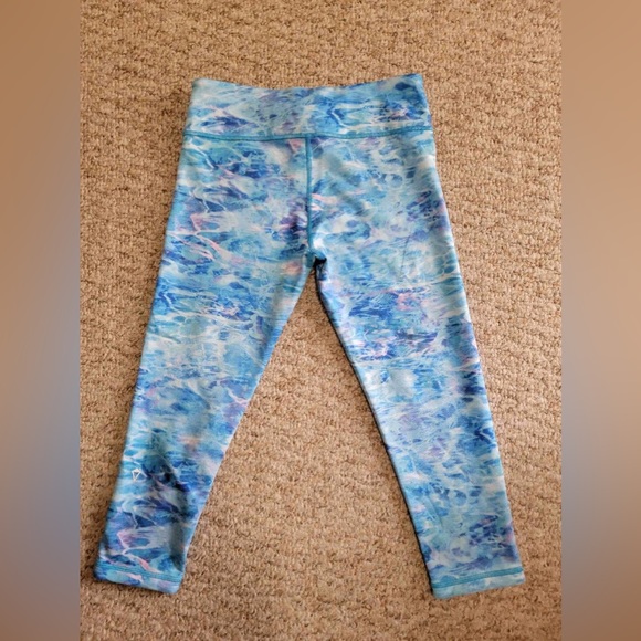 Lululemon Athletica by Iviva Size L /12 Blue Reversible Marble Leggings - Picture 1 of 4